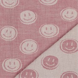 Musselin Smiley 2-Seitig - pink/creme