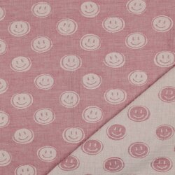 Musselin Smiley 2-Seitig - pink/creme