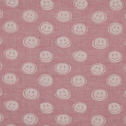 Musselin Smiley 2-Seitig - pink/creme