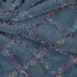 Kunstfell mit TULE MULTI COLOUR - schattenblau