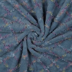 Kunstfell mit TULE MULTI COLOUR - schattenblau