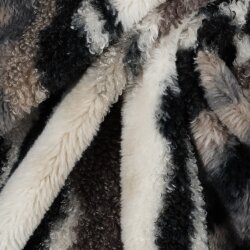 Teddystoff Tierfell Streifen - creme/blau