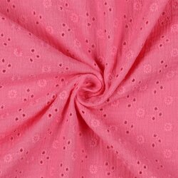 Musselin Bestickt Blumen - pink