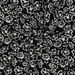 Ganzjahressweat Soft Blumen - schwarz