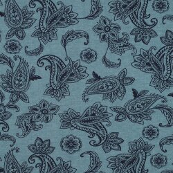 Ganzjahressweat  Paisley - rauchblau meliert