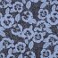 Baumwolljersey  Blumen - indigo meliert