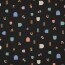 Baumwolljersey bunte Formen - anthrazit meliert