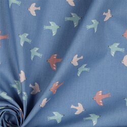 Baumwollpopeline Organic Vögel & Schmetterlinge...