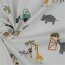 Baumwollpopeline Safari Tiere - weiß