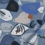 Canvas Digital Fische - jeansblau