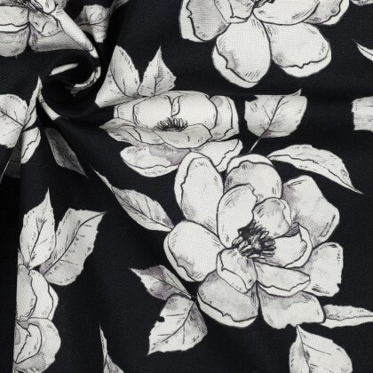 Canvas Digital Blumen - schwarz