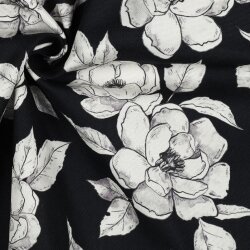Canvas Digital Blumen - schwarz