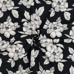 Canvas Digital Blumen - schwarz
