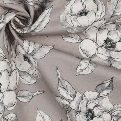 Canvas Digital Blumen - TAUPE