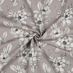 Canvas Digital Blumen - TAUPE