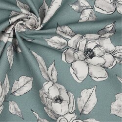 Canvas Digital Blumen - DARK MINT