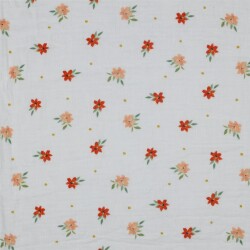 Musselin kleine Blumen - weiss