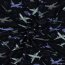Baumwolljersey Digital Flugzeuge - dunkelblau