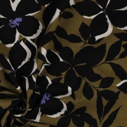 Baumwolljersey Blumenschatten - flechte