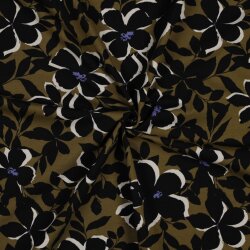 Baumwolljersey Blumenschatten - flechte
