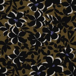 Baumwolljersey Blumenschatten - flechte