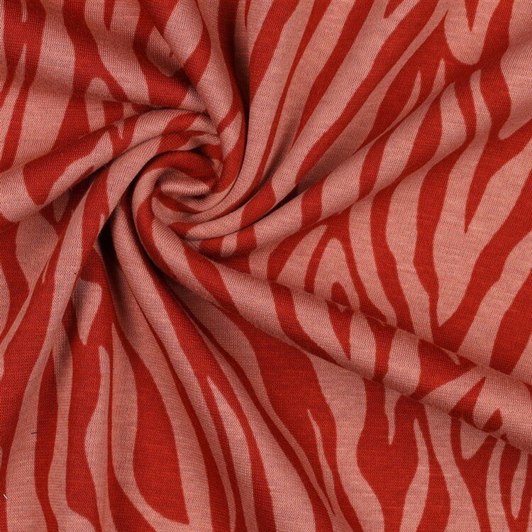 Alpenfleece Zebrastreifen - dunkel koralle