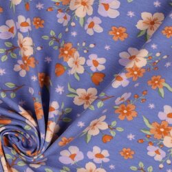 Baumwolljersey Organic Blumen - lavendel