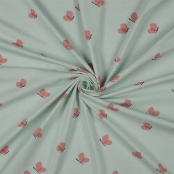 Baumwolljersey Schmetterlinge - hellmint