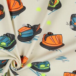 Baumwolljersey Neon Autoscooter - altweiß