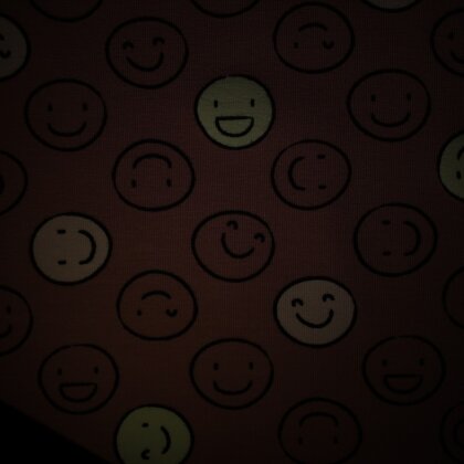 Baumwolljersey GLOW IN THE DARK Smiley - perlrosa
