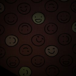 Baumwolljersey GLOW IN THE DARK Smiley - perlrosa