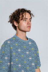 Baumwolljersey GLOW IN THE DARK Smiley - perlrosa