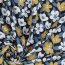 Baumwolljersey Glitzer Blumen - dunkelblau