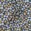 Baumwolljersey Glitzer Blumen - dunkelblau