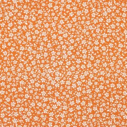 Viskose Baumwollpopeline Stretch kleine Blumen - orange