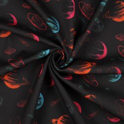 Softshell Digital pinke Planeten - schwarz