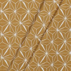 Beschichtete Baumwolle Sterne - ocker