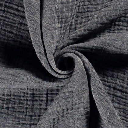 Winter - Vierlagiger Musselin Uni Recycelt - dunkeljeansblau