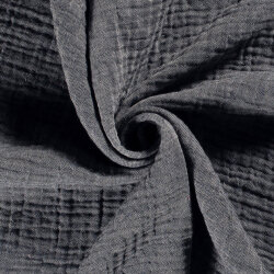 Winter - Vierlagiger Musselin Uni Recycelt - dunkeljeansblau
