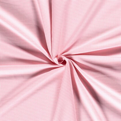 Baumwollpopeline garngefärbt Vichy Karo 2mm - rosa