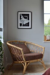 Velur-Dekostoff-Quadrat - braun