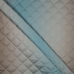 Steppstoff Jackenstoff Farbverlauf - eisblau/beige