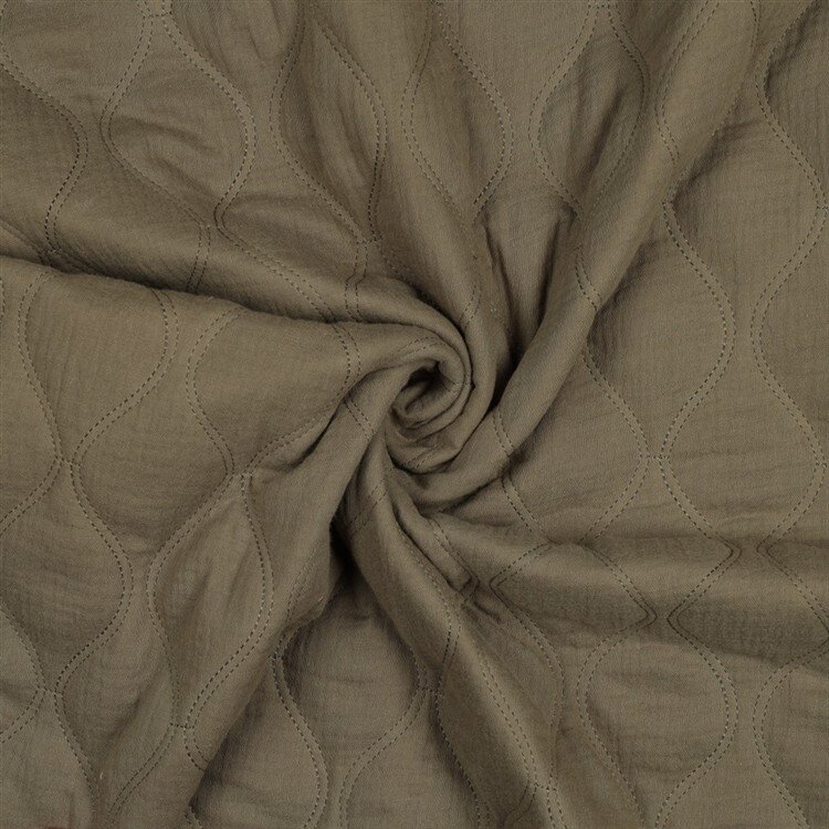 Musselin Gesteppt - moosgrün