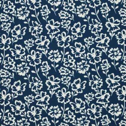 Ganzjahressweat Soft Blumen - dunkelpetrol