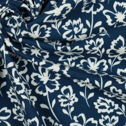 Ganzjahressweat Soft Blumen - dunkelpetrol