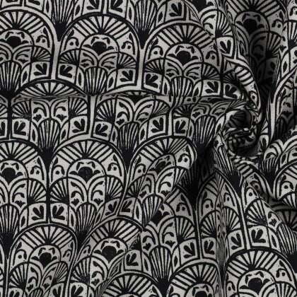 Canvas Digital orientalische Schuppen - schwarz