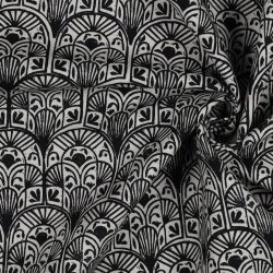 Canvas Digital orientalische Schuppen - schwarz
