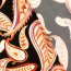 Viscose Satin Paisley Blätter - schwarz