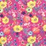Baumwolljersey Digital buntes Blütenmeer - pink