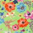 Baumwolljersey Digital buntes Blütenmeer - frühlingsgrün